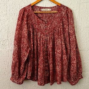 NWOT Free People / We The Free Cool Meadow Peasant Blouse Size M